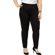 Anne Klein Womens Dot Weave Casual Leggings, Black, Plus Size, 0X